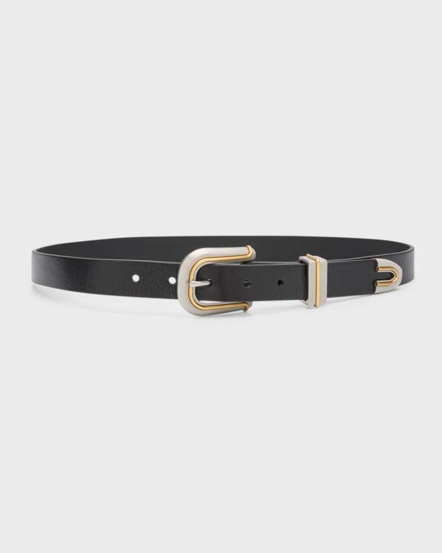 Ventura Leather & Nickel Belt